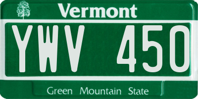 VT license plate YWV450