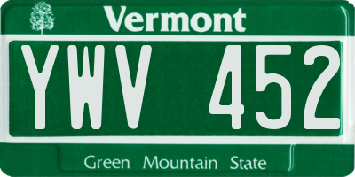 VT license plate YWV452