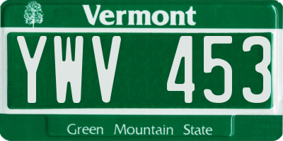 VT license plate YWV453