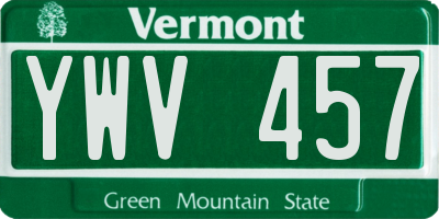 VT license plate YWV457