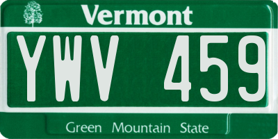 VT license plate YWV459