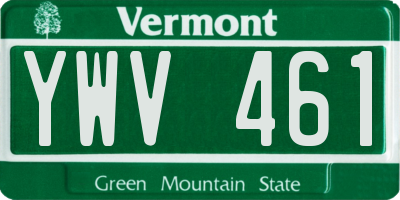 VT license plate YWV461
