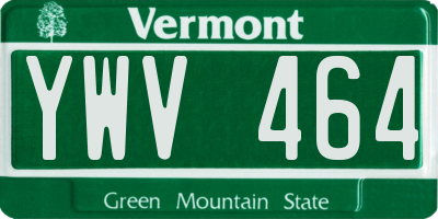 VT license plate YWV464