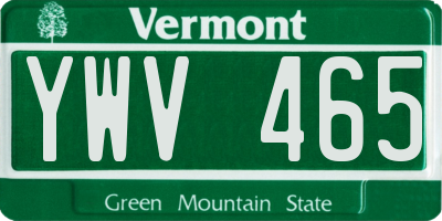 VT license plate YWV465