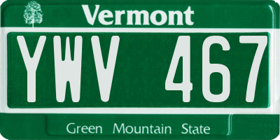 VT license plate YWV467