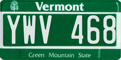 VT license plate YWV468
