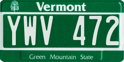 VT license plate YWV472