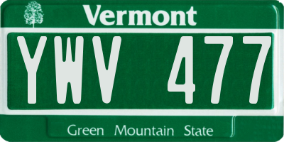 VT license plate YWV477