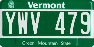 VT license plate YWV479