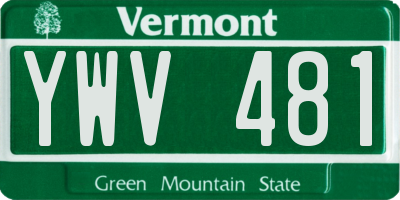 VT license plate YWV481