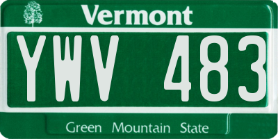VT license plate YWV483