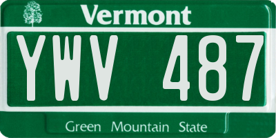 VT license plate YWV487