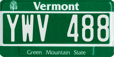 VT license plate YWV488