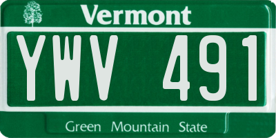 VT license plate YWV491