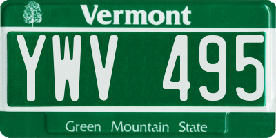 VT license plate YWV495
