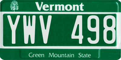 VT license plate YWV498