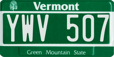 VT license plate YWV507