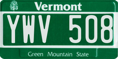 VT license plate YWV508