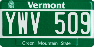 VT license plate YWV509
