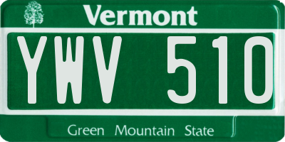 VT license plate YWV510