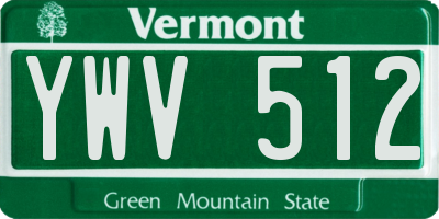 VT license plate YWV512