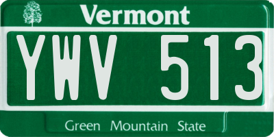 VT license plate YWV513
