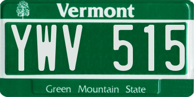 VT license plate YWV515