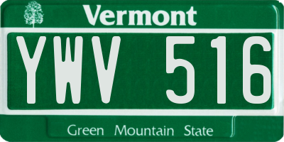 VT license plate YWV516