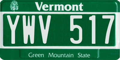 VT license plate YWV517