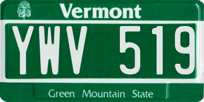 VT license plate YWV519