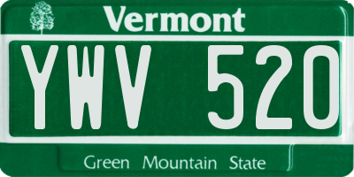 VT license plate YWV520