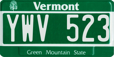 VT license plate YWV523