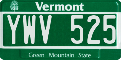 VT license plate YWV525