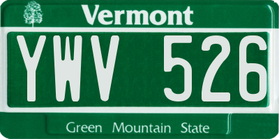 VT license plate YWV526