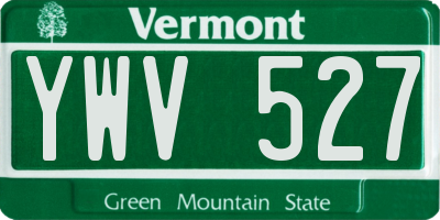 VT license plate YWV527