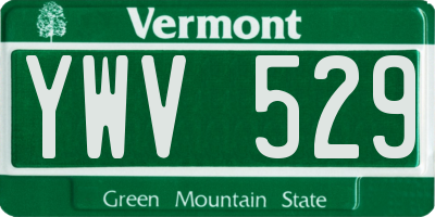 VT license plate YWV529