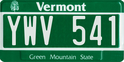 VT license plate YWV541