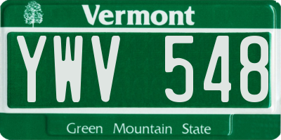VT license plate YWV548
