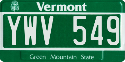 VT license plate YWV549