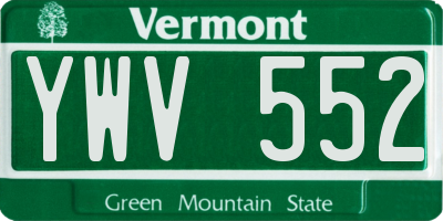 VT license plate YWV552