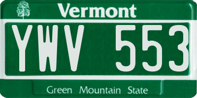 VT license plate YWV553