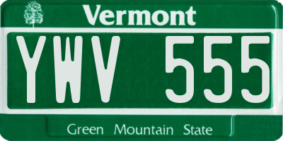 VT license plate YWV555