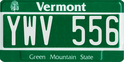 VT license plate YWV556
