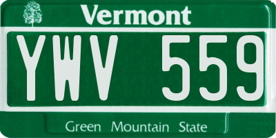VT license plate YWV559