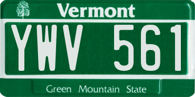 VT license plate YWV561