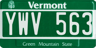 VT license plate YWV563