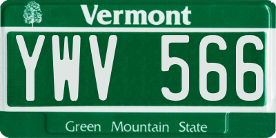 VT license plate YWV566