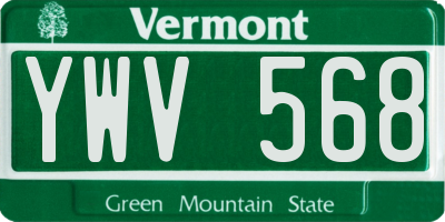 VT license plate YWV568