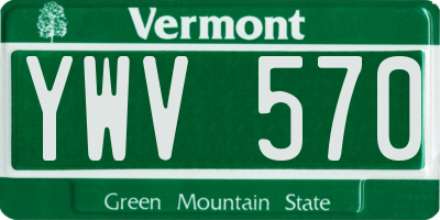 VT license plate YWV570