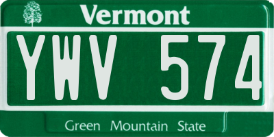 VT license plate YWV574